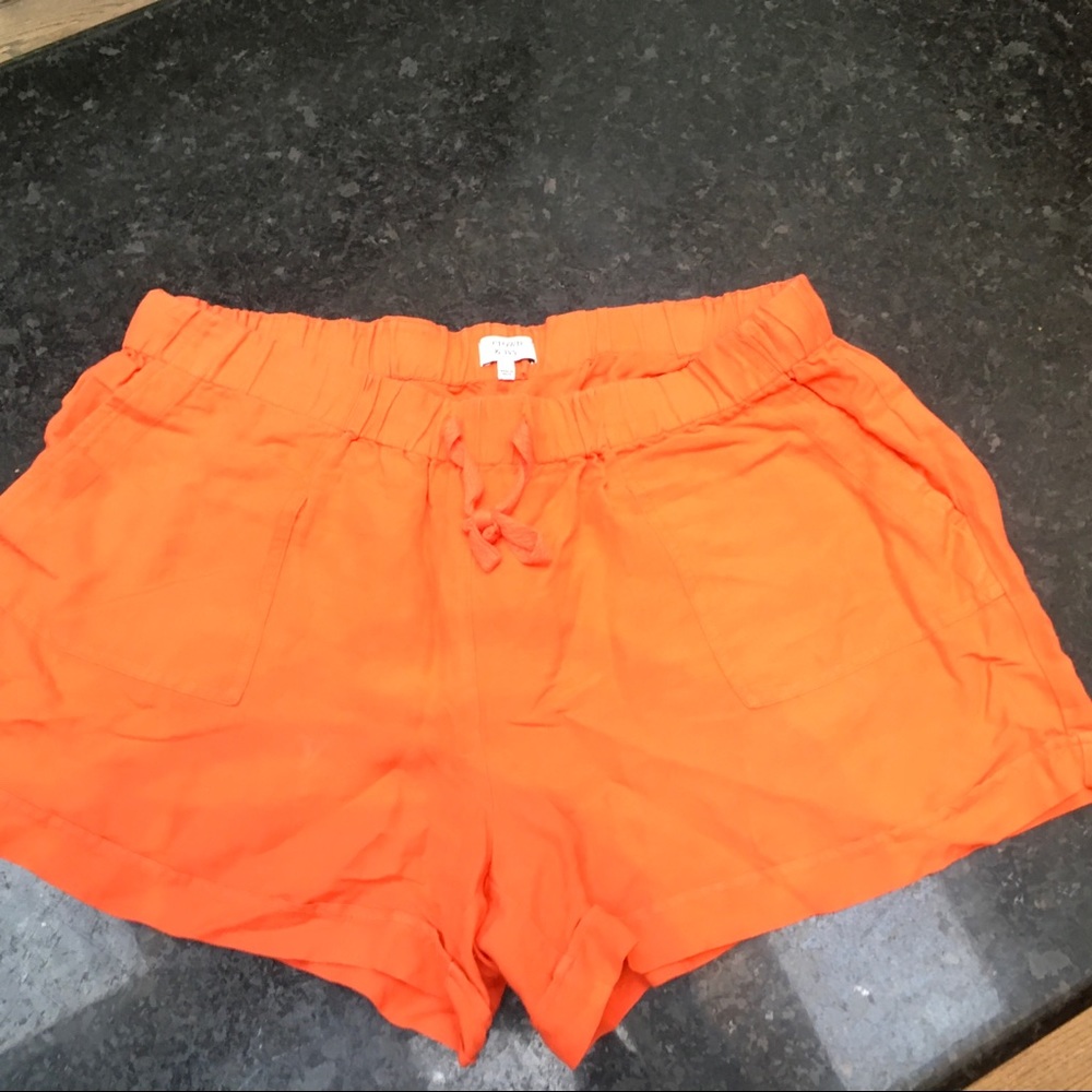 Crown and ivy PXL Orange linen shorts